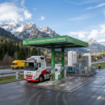 Image horizontale de station hydrogène suisse
